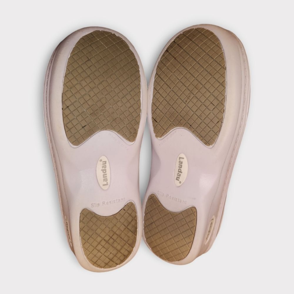 Landau Non Slip Nursing Clogs in White 7 - Picture 6 of 6